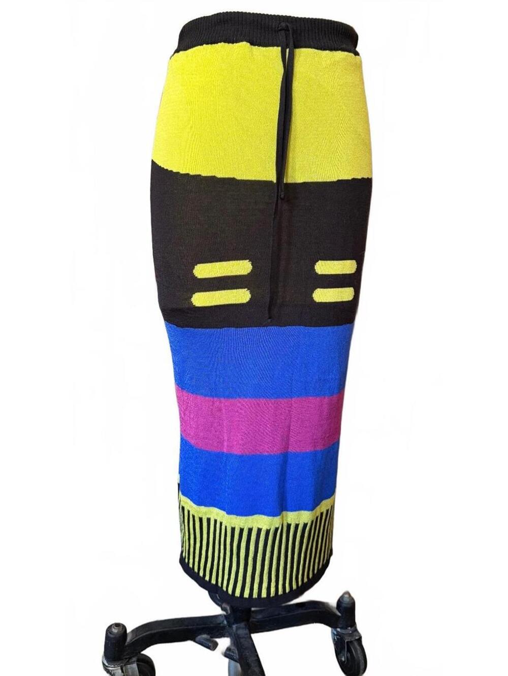 Vivienne Westwood Anglomania Striped Color Block Knit Maxi Skirt L Archive